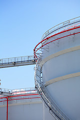 Image showing Oil refinery tank