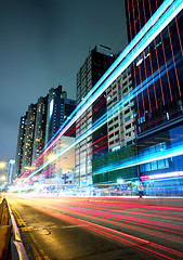 Image showing Traffic trail at night 