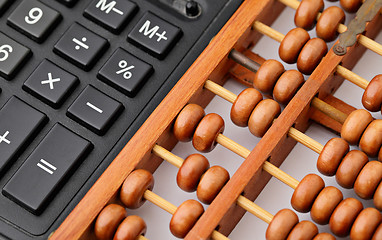 Image showing Calculator and abacus