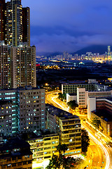 Image showing Kowloon city at night 