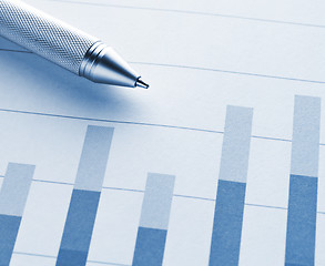 Image showing Bar chart with pen 