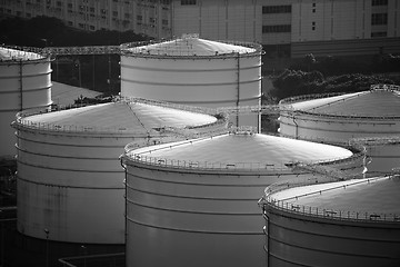 Image showing Oil tank in Black and White