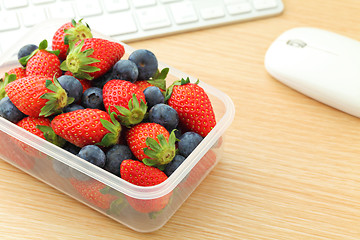 Image showing Healthy lunch box at office