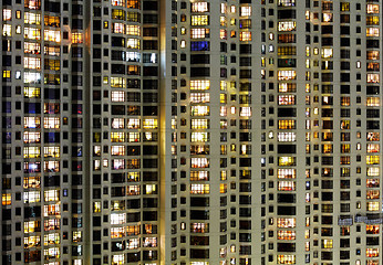 Image showing Apartment building at night