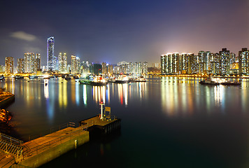Image showing City skyline at night 