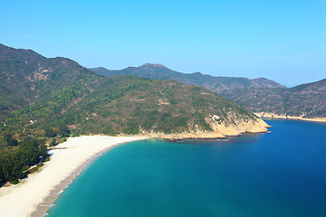 Image showing Beach with blue sky and sea