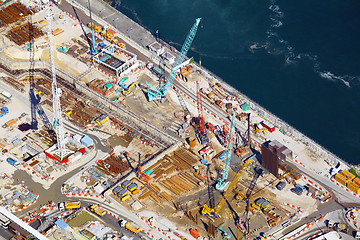 Image showing Construction site in aerial view