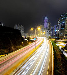 Image showing Traffic on highway at night 