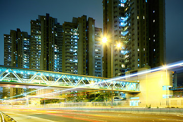 Image showing traffic in city at night