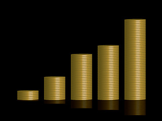 Image showing coins graph black