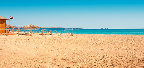 Image showing Sand and ocean