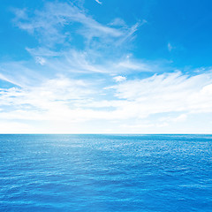 Image showing Cloudy sky and sea