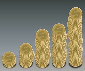 Image showing coins graph dollar arial
