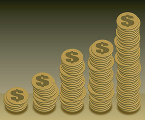 Image showing coins graph dollar