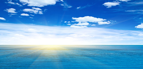 Image showing Sea sunrise panorama