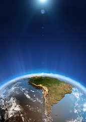 Image showing South America space view