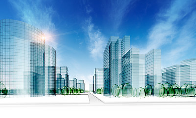 Image showing Glass city