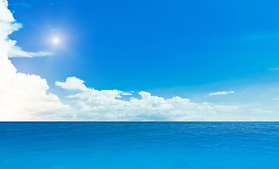 Image showing Ocean and cloudy sky