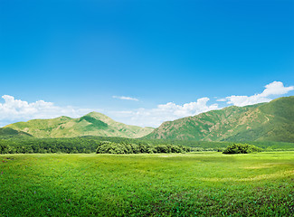 Image showing Mountains and meadow