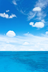 Image showing Cloudy sky and sea