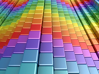 Image showing Colorful rainbow boxes