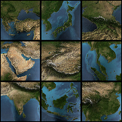Image showing Asia 3d map set