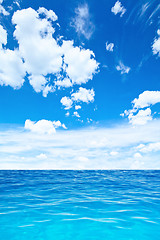 Image showing Cloudy sky and sea