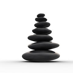 Image showing Balanced row from zen pebbles