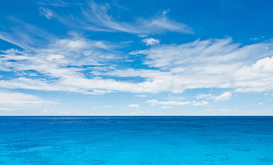 Image showing Sea and cloudy sky