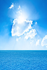 Image showing Cloudy sky and ocean