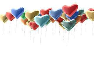 Image showing Rainbow heart balloons