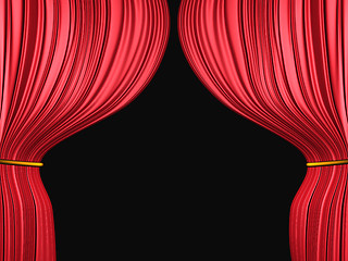 Image showing Curtain on black