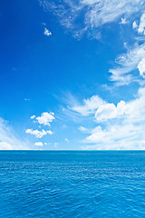 Image showing Sea and cloudy sky