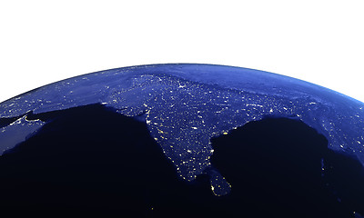 Image showing India from space on white
