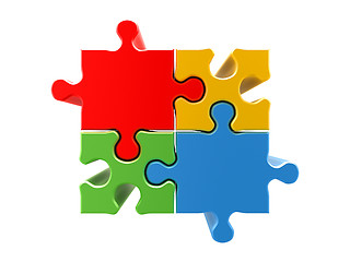 Image showing 4 colors puzzle concept