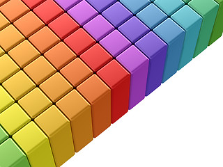 Image showing Colorful rainbow cubes