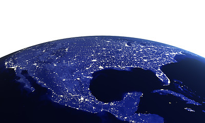 Image showing USA at night on white