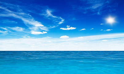 Image showing Cloudy sky and sea