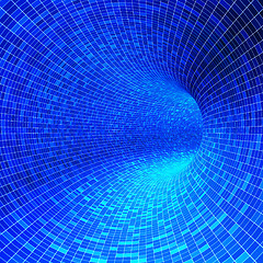Image showing Blue mosaic tunnel