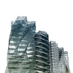 Image showing City skyscrapers white isolated