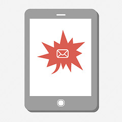 Image showing Tablet device with many urgent mail. Vector