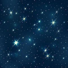 Image showing Night sky with stars, seamless pattern, EPS10