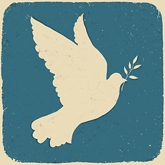 Image showing Dove of Peace. Retro styled illustration, vector, eps10.