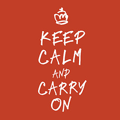 Image showing The words keep calm and carry on handwriting. Vector, EPS10