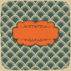 Image showing Vintage scale pattern with retro label. Vector, EPS10