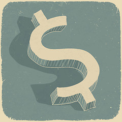 Image showing Retro dollar sign. Conceptual vector background