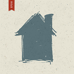 Image showing House sign on paper texture. Vector, EPS10