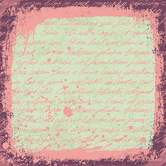 Image showing Vintage cute handwrinigs seamless pattern with grunge frame and 