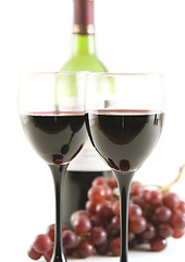 Image showing Wine and grapes