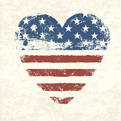 Image showing Heart shaped american flag. Vector, EPS10